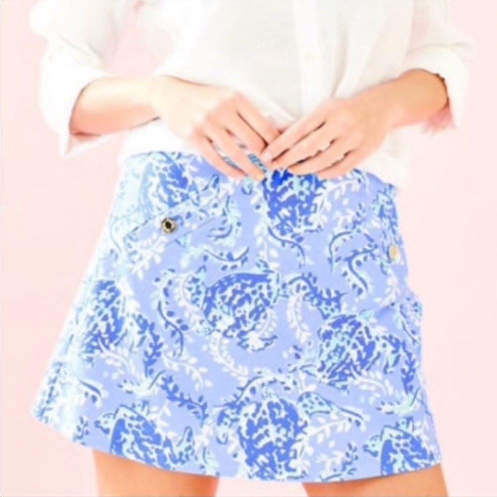 Lilly Pulitzer Blue and White Patterned Skort